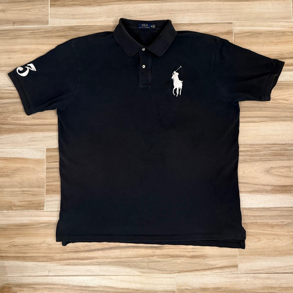 Polo Ralph Lauren Big Pony Polo Shirt Mens 2XLT Black Big & Tall Short Sleeve